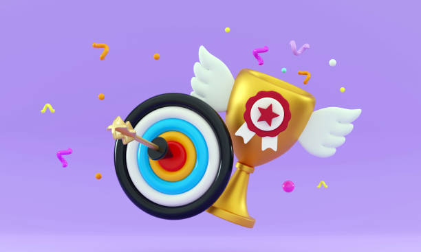 istock 3D Trophy with darts Winner prize and success concept 1727636738