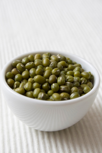 Mung beans in a small white bowl. See my portfolio for more...