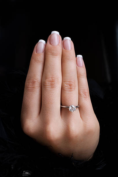 istock Well manicured hand with engagement ring 172764557