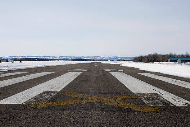 Take off in winter stock photo