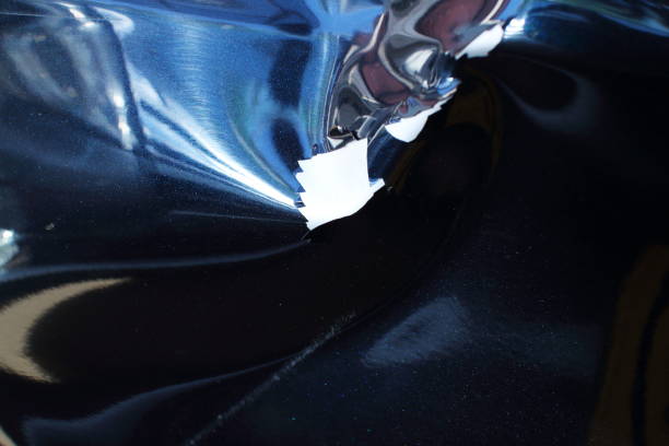 istock Car paint peeled off due to collision 1727653065