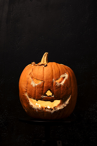 Studio shot of Jack o Lantern Halloween Pumpkin
