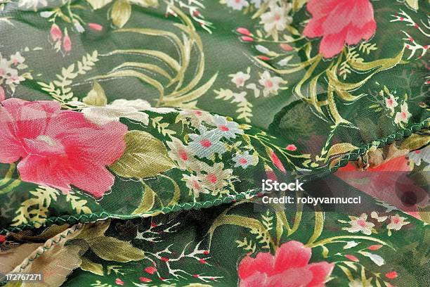 Floral Motif On A Silky Scarf Background Stock Photo - Download Image Now - Art, Arts Culture and Entertainment, Beauty