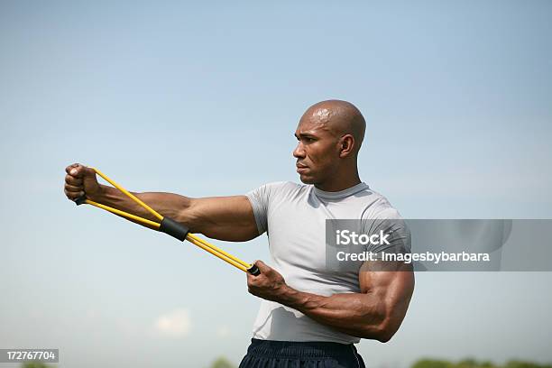 Muscular Stock Photo - Download Image Now - Resistance Band, Males, African Ethnicity