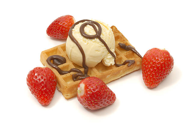 istock waffle,ice cream and choc sauce 172768176