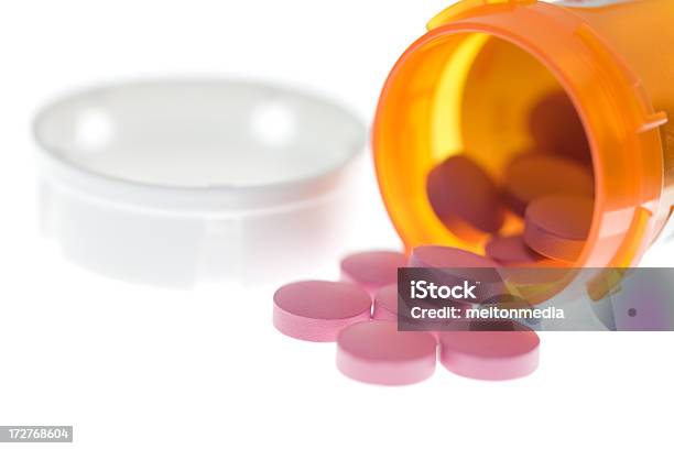 Foto de Receita Remédios e mais fotos de stock de Comprimido - Comprimido, Garrafa, Rosa - Cor