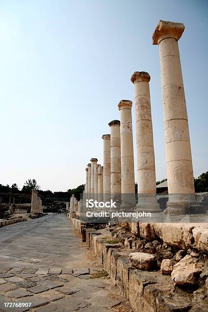 ローマ Road との柱 - アザミのストックフォトや画像を多数ご用意 - アザミ, イオニア式, イスラエル