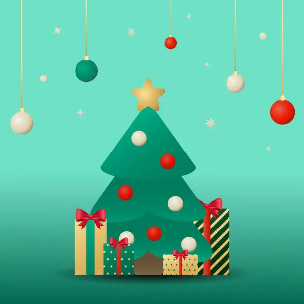 Vector illustration of Vector background.Merry Christmas and Happy New Year