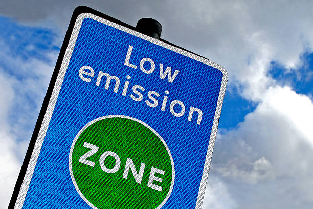 Low emission zone in London stock photo