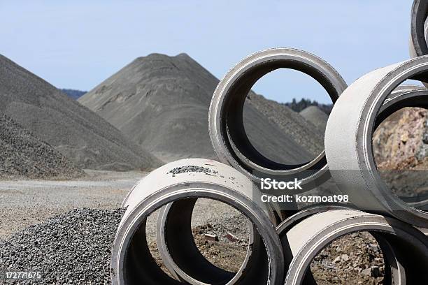 Close Up Photo Of Cement Tubes Used In Road Construction Stock Photo - Download Image Now