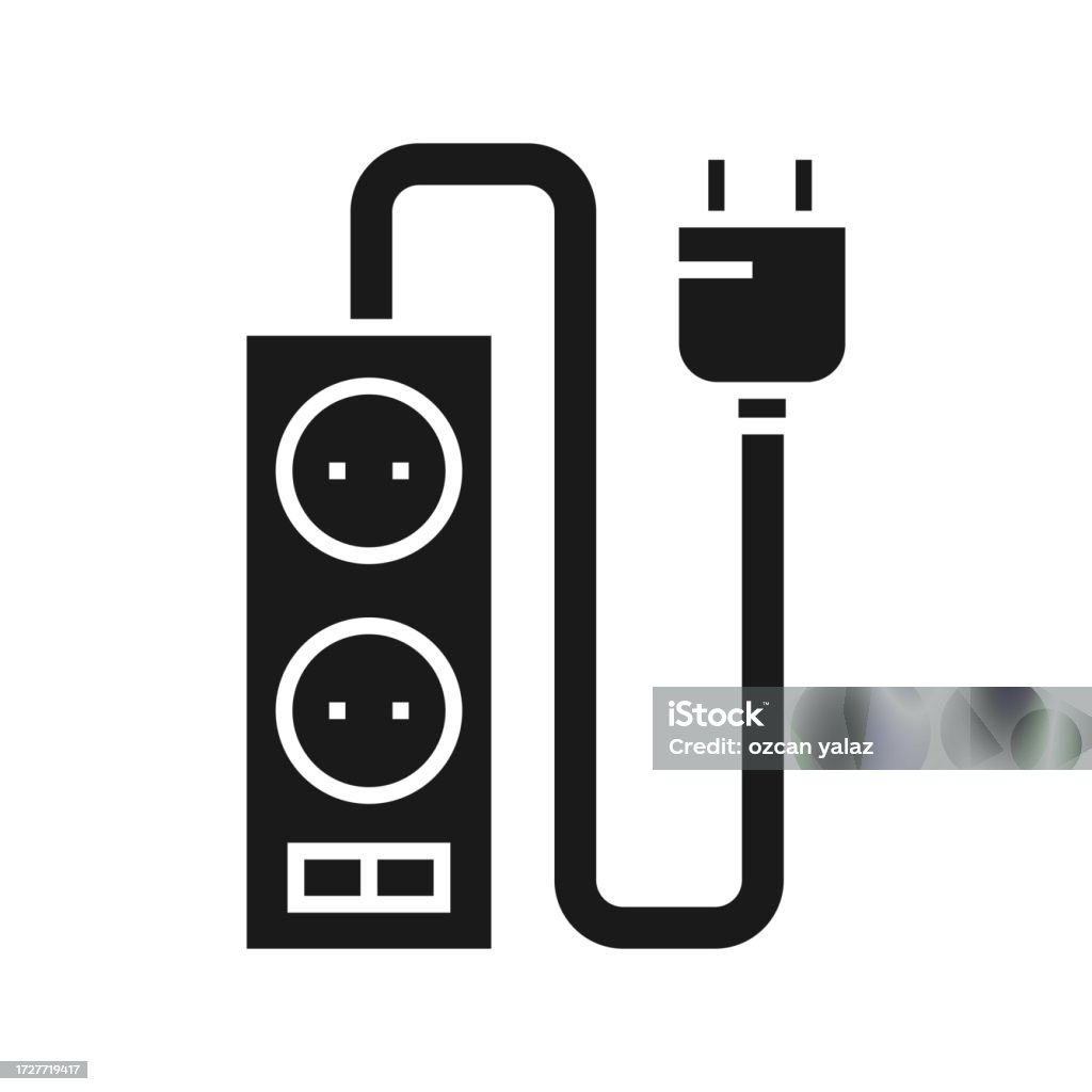 Multi Plug Vector Multi Plug Network Power Extension Cable Equipment Cable Black Color ...