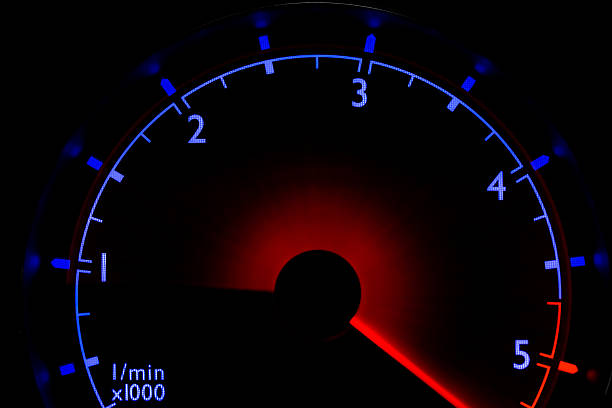 istock Blue tachometer - over 5500 rpm 172772837