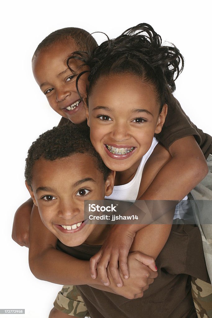 Brüder und Schwester - Lizenzfrei Zahnspange Stock-Foto