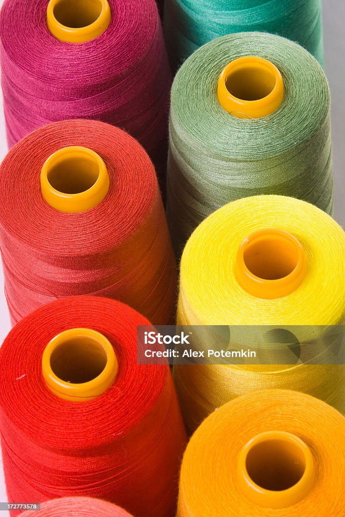 spools of sewing threads Backgrounds Stock Photo