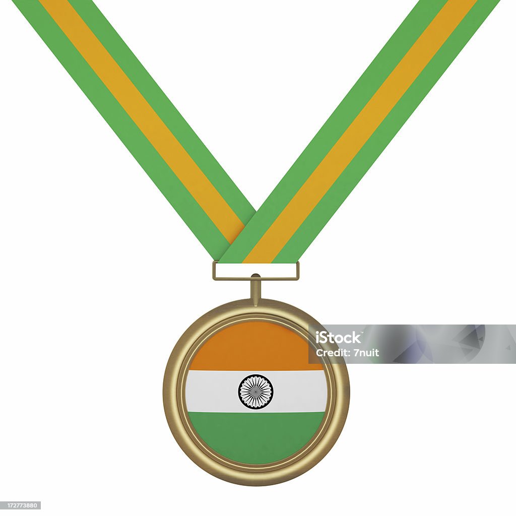 Złoty Medal z Flaga Indii - Zbiór zdjęć royalty-free (Flaga)