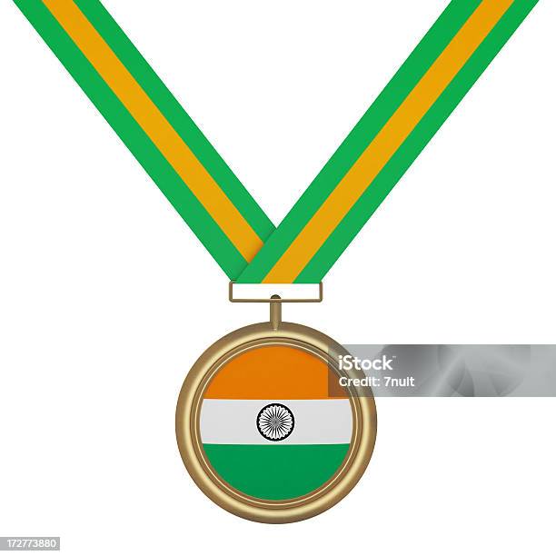 Złoty Medal Z Flaga Indii - zdjęcia stockowe i więcej obrazów Flaga - Flaga, Flaga Indii, Ilustracja