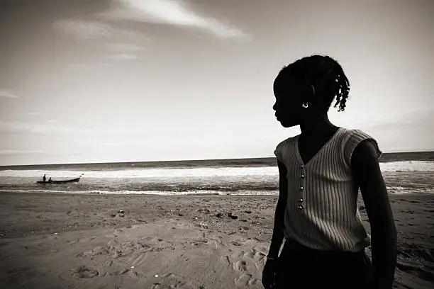 Photo of african girl at beach