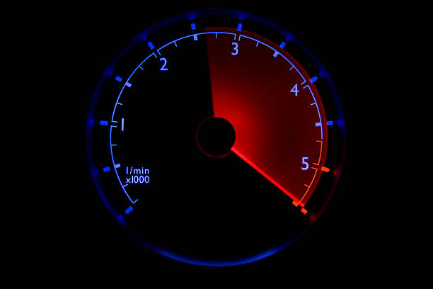 azul tachometer - 2500 para 5500 rpm - speedometer odometer car rpm imagens e fotografias de stock