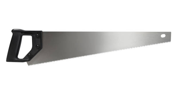 istock Saw with a black handle isolated on white background 1727745081