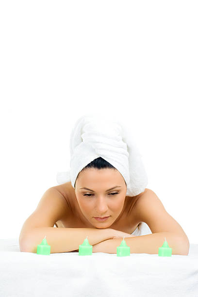 hermosa chica concepto del spa - body care make up spa treatment zen like fotografías e imágenes de stock