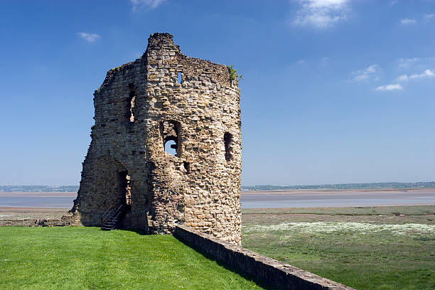 Old ruined castle "Flint Castle, North Wales. A 13th century castle built by the English King Edward I as part of his campaign to conquer Wales.See also:" bailey castle stock pictures, royalty-free photos & images