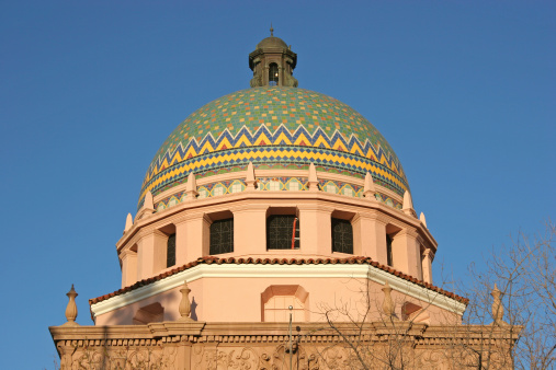 Late afternoon light.  Built in 1929 this beautiful old building with it's Mosaic dome is one of Tucson's most recognizable Structures. It is still in use with courts and county offices.