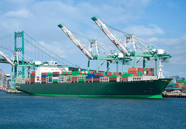 Cargo ship stock photo