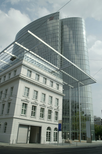 Skyscraper with old facade