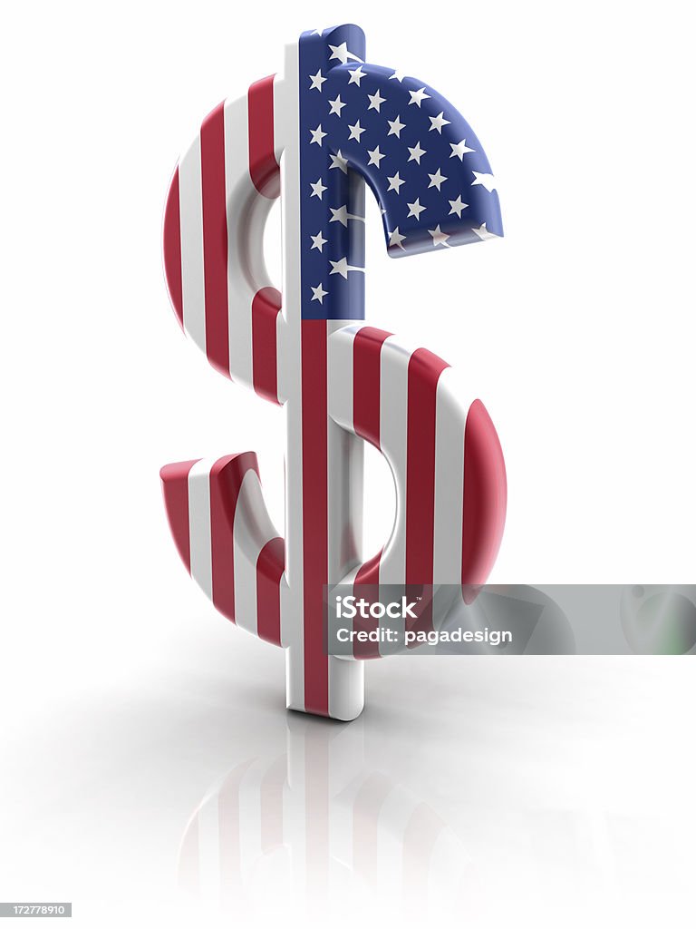Доллар символ & флаг США - Стоковые фото Абстрактный роялти-фри