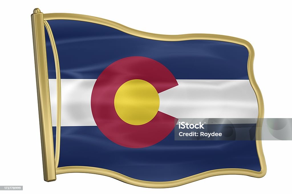 Bandeira dos estados americanos Pin-Colorado - Foto de stock de As Américas royalty-free