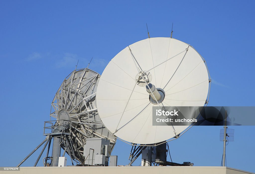 Telecommunications Satellites Dishes  Antenna - Aerial Stock Photo