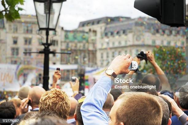 Crowd Stock Photo - Download Image Now - Holding, Back Of Head, City