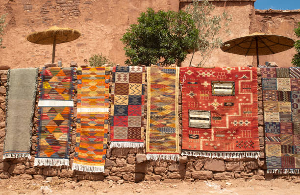 istock Colorful woolen Berber carpet in Morocco 1727798970