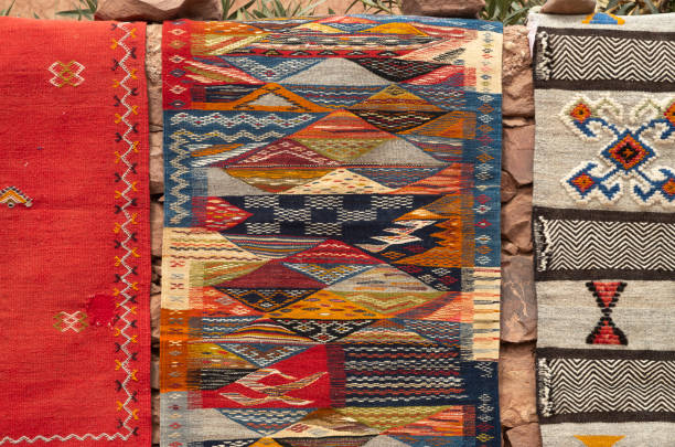 istock Colorful woolen Berber carpet in Morocco 1727799340