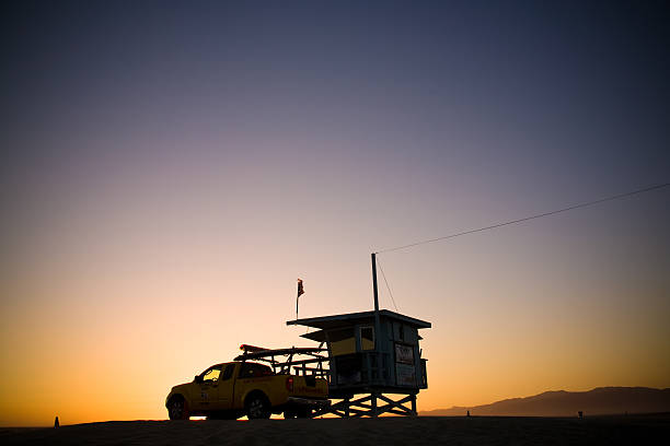 Coastguard rescue surf on a beach in Japan