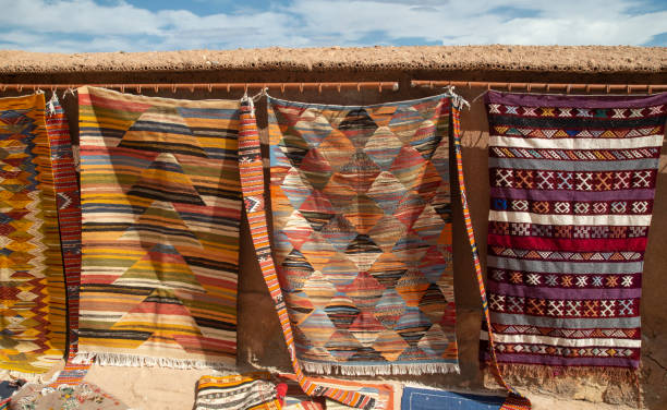 istock Colorful woolen Berber carpet in Morocco 1727799568