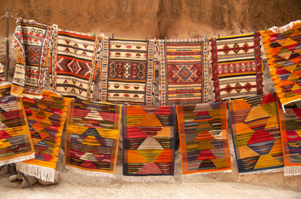 istock Colorful woolen Berber carpet in Morocco 1727799581