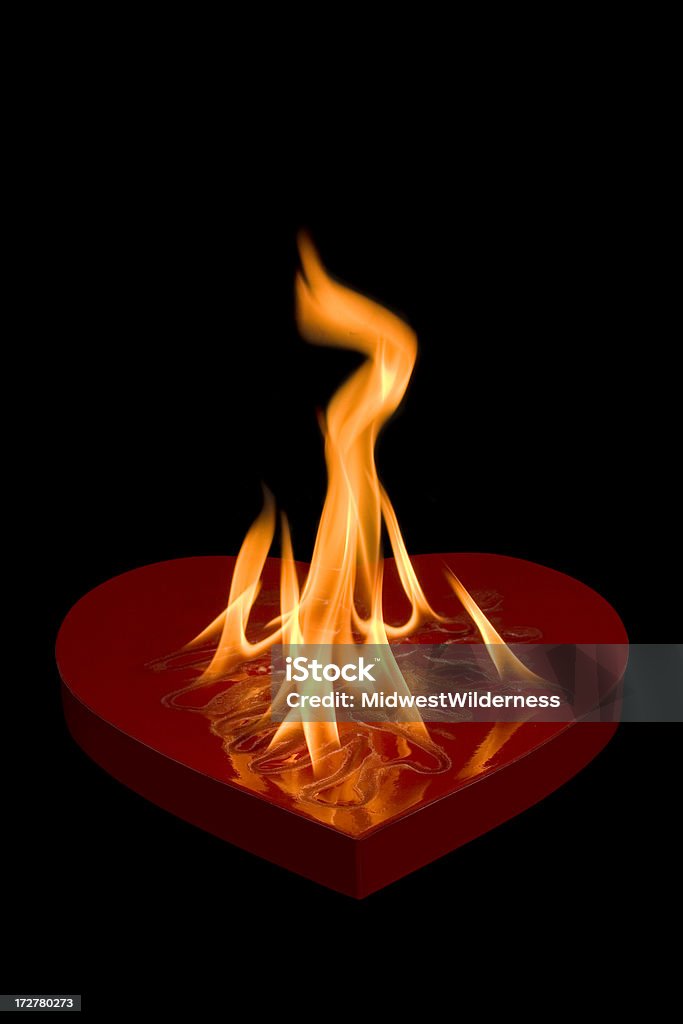 On Fire For You A red heart in flames Flame Stock Photo