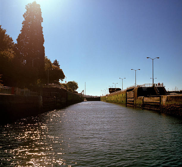 Entering Large Lock, Ballard Locks, Seattle, United States