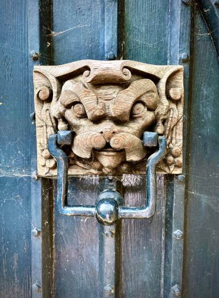istock Antique wooden door knocker 1727806753