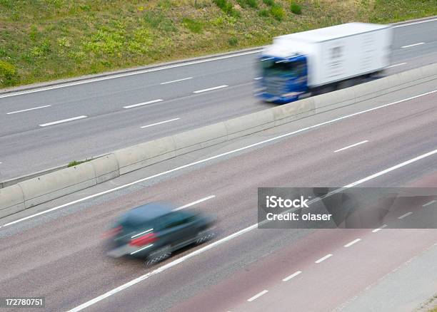 Truck And Car Stock Photo - Download Image Now - Beat The Clock, Blurred Motion, Car