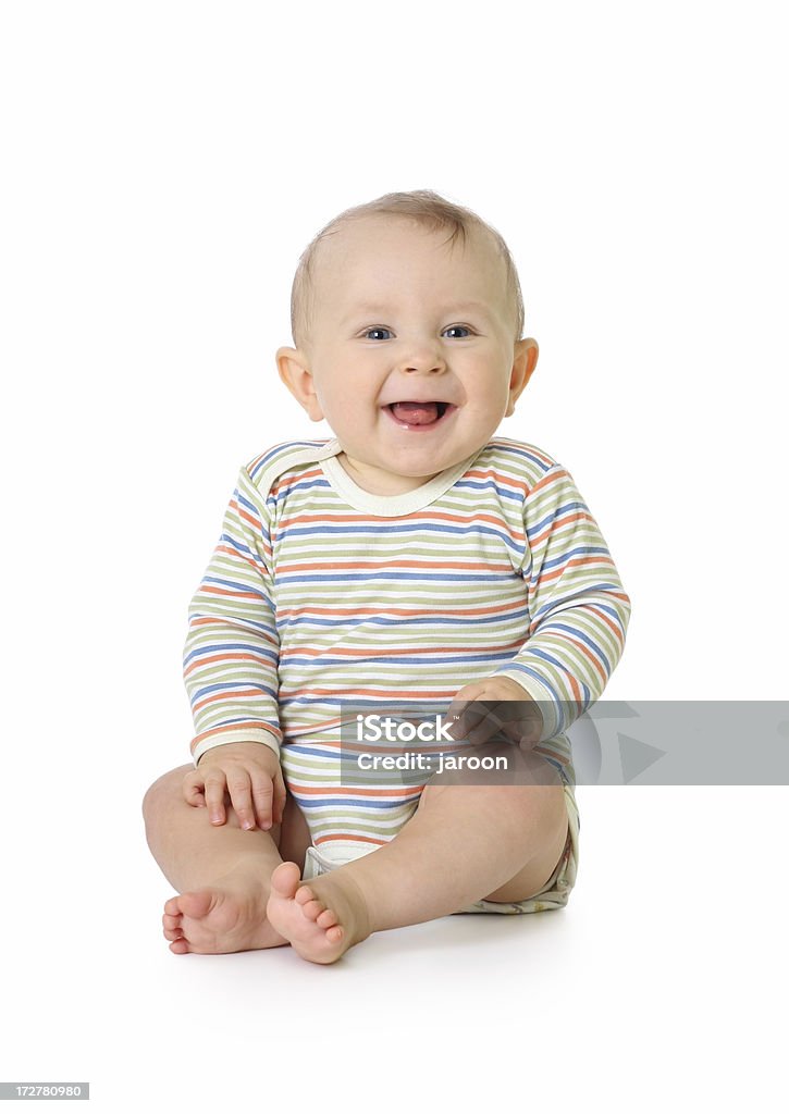 small happy child small happy child isolated on white 6-11 Months Stock Photo