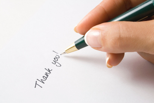 'Thank you!' handwritten on a page. Similar images from my portfolio: