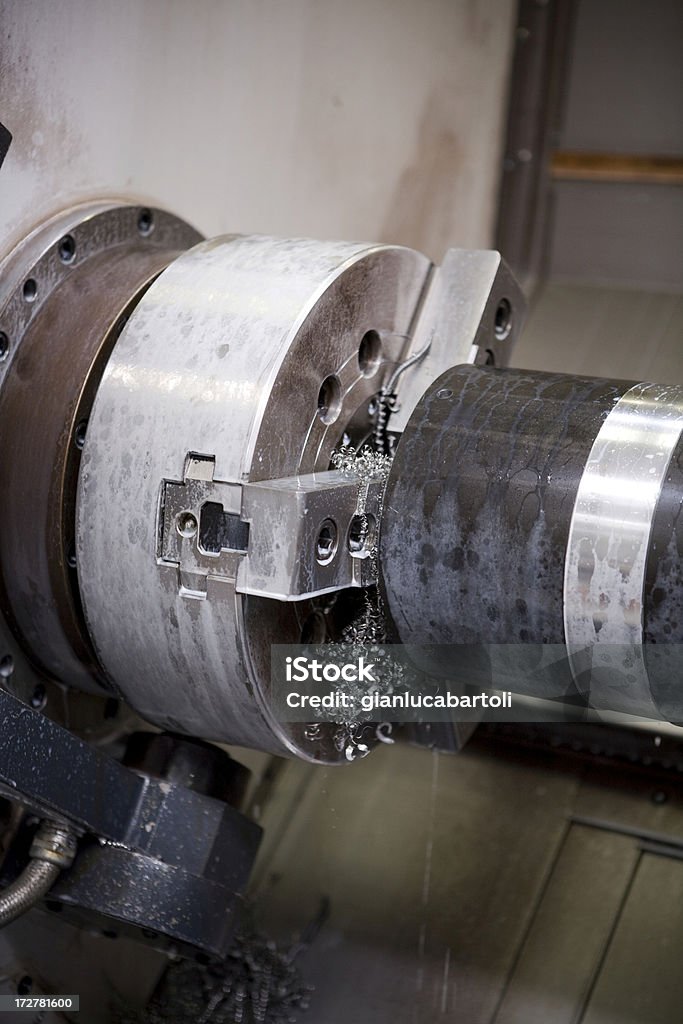 Spindel von Drehmaschine Machine - Lizenzfrei Arbeit und Beschäftigung Stock-Foto