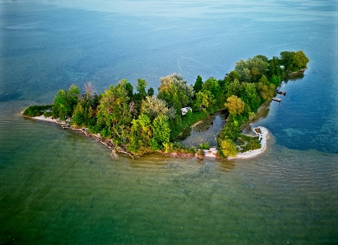 The shore of the beautiful Lake Erie in Erie Pennsylvania.