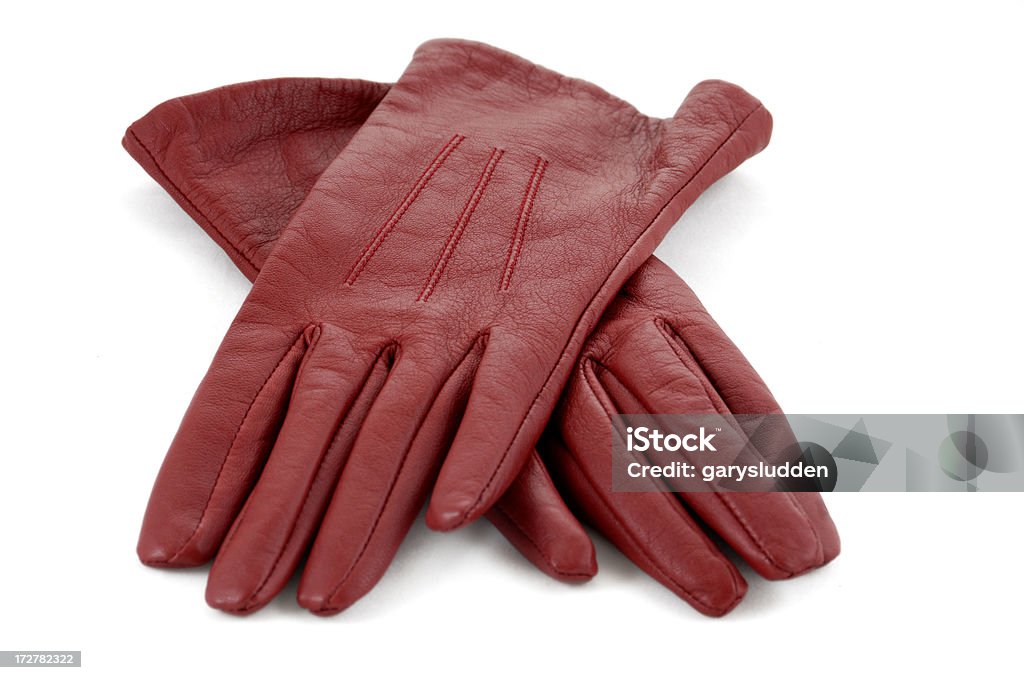 Vermelho leather luvas - Royalty-free Adulto Foto de stock