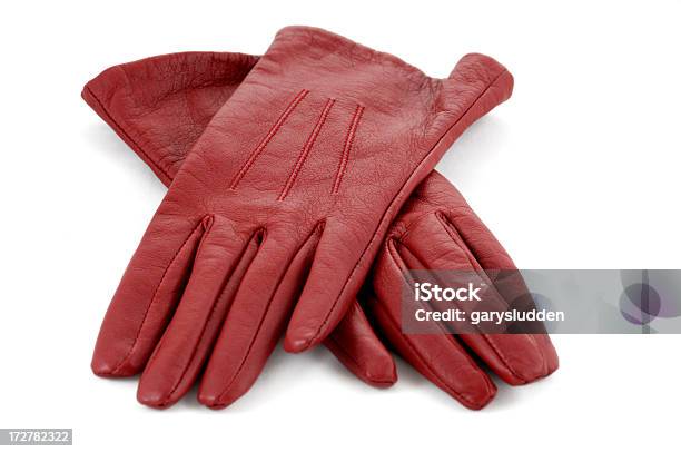 Vermelho Leather Luvas - Fotografias de stock e mais imagens de Adulto - Adulto, Couro, Estilo de Vida