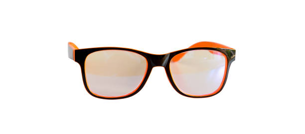 istock Eyeglass isolated on white. Orange eyeglasses. 1727824160
