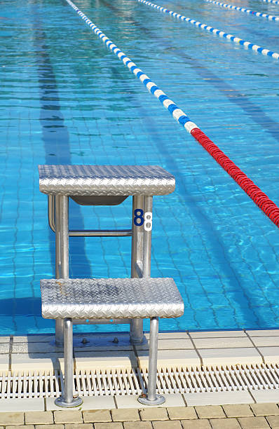 istock Swim Lanes with starting block - vertical 172782982