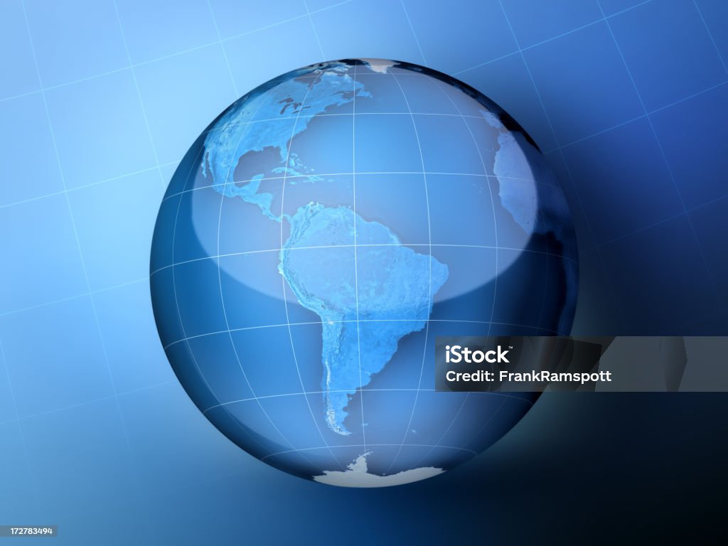 Blue Globe South America 3D Rendering. Very high resolution available! Use it for Your own composings! Clipping Path included! Atlantic Ocean Stock Photo